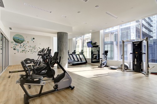 Salle communautaire - 3510-1020 Rue De La Montagne, Montréal (Ville-Marie), QC - Indoor Photo Showing Gym Room