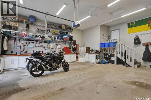 28 Emerald Creek Drive, White City, SK - Indoor Photo Showing Garage