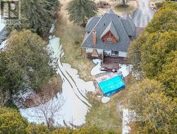 Overhead view of backyard - 