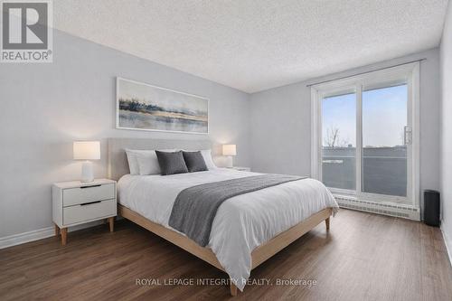 Virtually Staged Master Bedroom - 906 - 1081 Ambleside Drive, Ottawa, ON - Indoor Photo Showing Bedroom