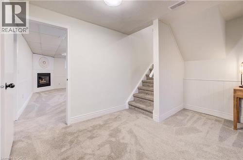 Heading downstairs on the brand new, plush carpeting to find a large rec room with large windows and loads of light. - 66 Tupper Crescent, Kitchener, ON - Indoor Photo Showing Other Room
