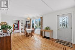 Dining room offering lake and park views - 