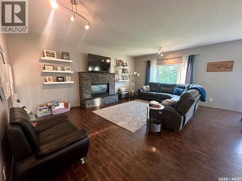 205 Roberts Avenue, Canora, SK - Indoor Photo Showing Living Room With Fireplace