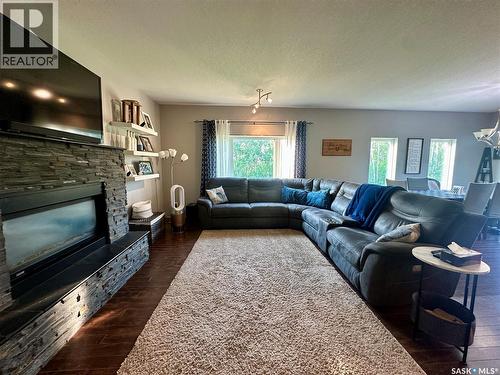 205 Roberts Avenue, Canora, SK - Indoor Photo Showing Living Room With Fireplace