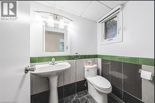 Powder room on lower level - 267 Erb Street E, Waterloo, ON - Indoor Photo Showing Bathroom