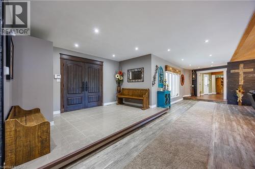 Foyer with light wood-style floors and recessed lighting - 1285 Cockshutt Road, Simcoe, ON - Indoor Photo Showing Other Room
