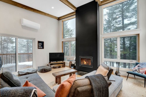 Salon - 35 Ch. Du Lac-Barron, Gore, QC - Indoor Photo Showing Living Room With Fireplace