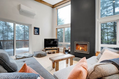 Salon - 35 Ch. Du Lac-Barron, Gore, QC - Indoor Photo Showing Living Room With Fireplace