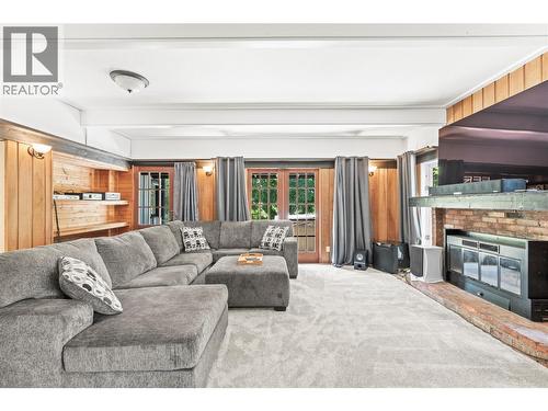 Primary Home Second Living Room - 1451 Mountview Road, Vernon, BC - Indoor Photo Showing Living Room With Fireplace
