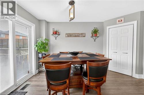 Dining room with wood finished floors and baseboards - 3753 Densbury Drive, Mississauga, ON - Indoor Photo Showing Office