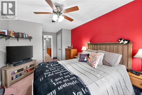 Bedroom featuring a closet, light colored carpet, and ceiling fan - 3753 Densbury Drive, Mississauga, ON - Indoor Photo Showing Bedroom