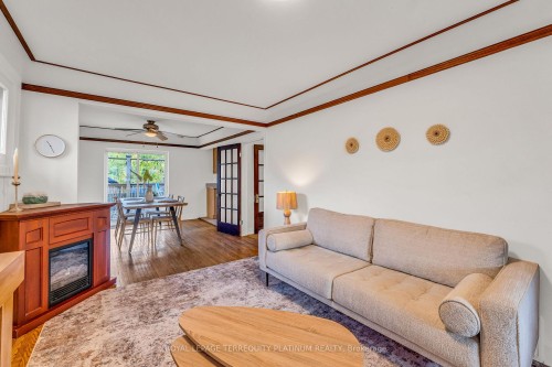 10 Locarno Avenue, Hamilton, ON - Indoor Photo Showing Living Room With Fireplace