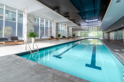 Pool - 610-2320 Rue Tupper, Montréal (Ville-Marie), QC - Indoor Photo Showing Other Room With In Ground Pool