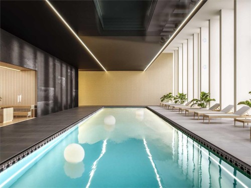 Pool - 1103-2300 Rue Tupper, Montréal (Ville-Marie), QC - Indoor Photo Showing Other Room With In Ground Pool