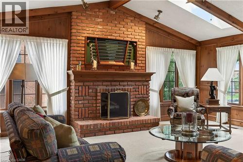 81 Reding Road, Ancaster, ON - Indoor Photo Showing Living Room With Fireplace