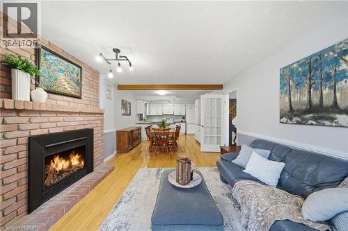 15 Finch Place, Hamilton, ON - Indoor Photo Showing Living Room With Fireplace