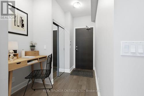 Office Alcove and Front Hallway - Virtually Staged - 1801 - 33 Shore Breeze Drive, Toronto, ON - Indoor Photo Showing Other Room