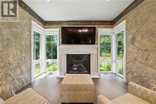 Primary Bedroom - 597 Old York Road, Burlington, ON - Indoor Photo Showing Living Room With Fireplace