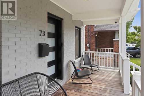 Rebuilt porch front porch - 73 Arkell Street, Hamilton, ON - Outdoor With Deck Patio Veranda With Exterior