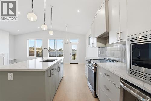 151 Nazarali Way, Saskatoon, SK - Indoor Photo Showing Kitchen With Upgraded Kitchen