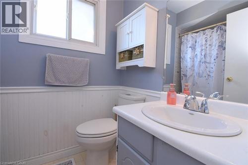 4 pc Bathroom with wainscoting, and good sized window - 1345 Colonsay Drive, Burlington, ON - Indoor Photo Showing Bathroom
