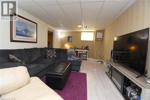 Large Recreation Room with a drop ceiling and light floors - 1345 Colonsay Drive, Burlington, ON - Indoor