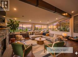 Living room mountain view digitally staged - 