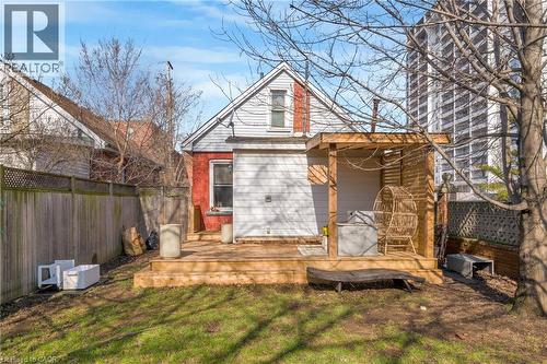 Rear view of property featuring a fenced backyard and a wooden deck - 6 Ben Lomond Place, Hamilton, ON - Outdoor With Deck Patio Veranda