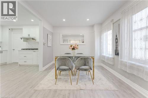 Dining area featuring recessed lighting and light wood-type flooring - 24 Onward Avenue, Kitchener, ON - Indoor Photo Showing Dining Room