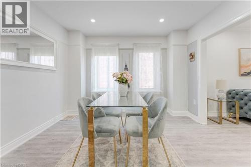 Dining space with recessed lighting and light wood-type flooring - 24 Onward Avenue, Kitchener, ON - Indoor Photo Showing Dining Room