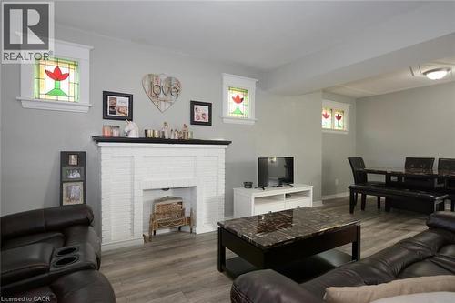 166 Fairfield Avenue, Hamilton, ON - Indoor Photo Showing Living Room With Fireplace