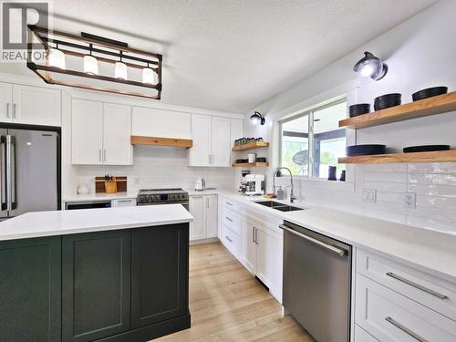 2312 West Fraser Road, Quesnel, BC - Indoor Photo Showing Kitchen With Double Sink