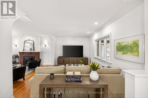 498 Queen Elizabeth Drive, Ottawa, ON - Indoor Photo Showing Living Room With Fireplace