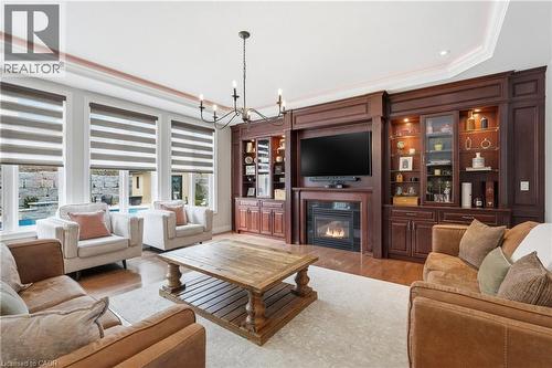 240 Cloverleaf Drive, Ancaster, ON - Indoor Photo Showing Living Room With Fireplace