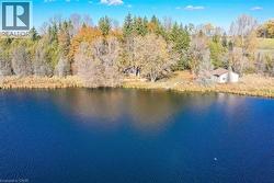 Aerial view of a nearby body of water - 