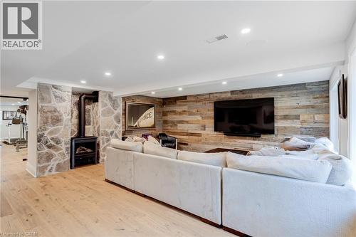 18 Elder Crescent, Ancaster, ON - Indoor Photo Showing Living Room With Fireplace