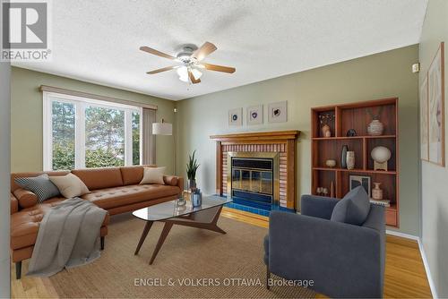 3 Balding Crescent, Ottawa, ON - Indoor Photo Showing Living Room With Fireplace