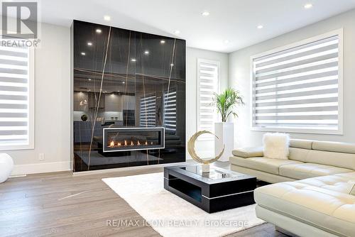 685 Meadowsweet Avenue, Waterloo, ON - Indoor Photo Showing Living Room With Fireplace