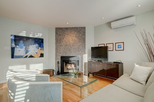 Salon - 161C Rue Montcalm, Bromont, QC - Indoor Photo Showing Living Room With Fireplace