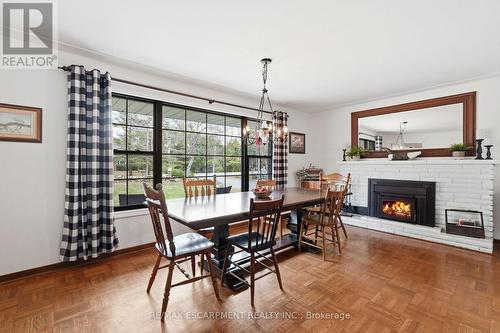 222 Concession 11 E, Hamilton, ON - Indoor Photo Showing Dining Room With Fireplace