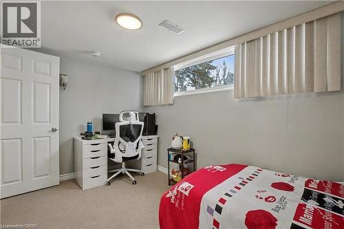 Bedroom with an office area and light carpet - 11 Carwyn Crescent, Hamilton, ON - Indoor