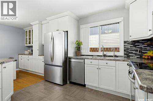 108 Matheson Crescent, Regina, SK - Indoor Photo Showing Kitchen With Stainless Steel Kitchen With Double Sink