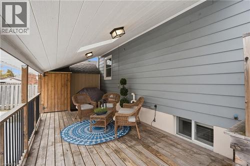 Rear yard is a rear paradise with this covered patio. Imagine summer nites here! - 208 East 44Th Street, Hamilton, ON - Outdoor With Deck Patio Veranda With Exterior