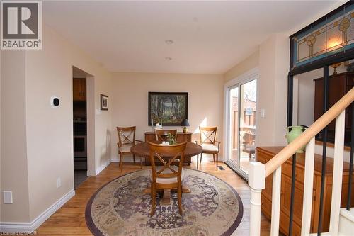 Dining area featuring patio doors conveniently leading to the backyard - 3200 Greenbough Crescent, Burlington, ON - Indoor
