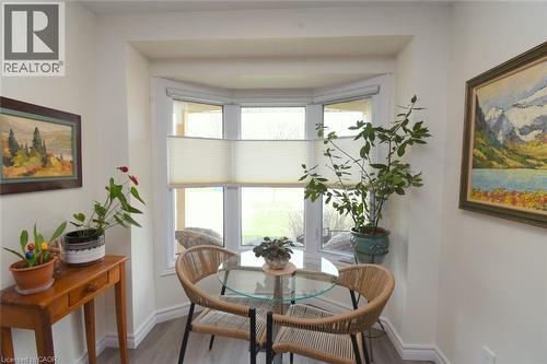 Eat-in Kitchen featuring large bay window filling the room with lots of natural light - 3200 Greenbough Crescent, Burlington, ON - Indoor Photo Showing Dining Room