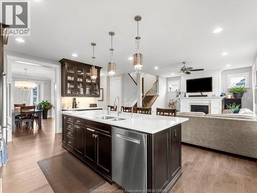 65 Augustus, Lasalle, ON - Indoor Photo Showing Kitchen With Fireplace With Double Sink With Upgraded Kitchen