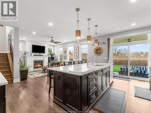 65 Augustus, Lasalle, ON - Indoor Photo Showing Kitchen With Fireplace With Upgraded Kitchen