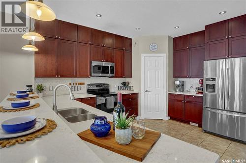262 Blue Sage Drive, Moose Jaw, SK - Indoor Photo Showing Kitchen With Double Sink