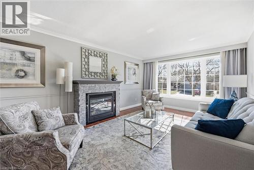 3299 Spruce Avenue, Burlington, ON - Indoor Photo Showing Living Room With Fireplace