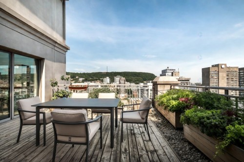 Patio - Ph-D-1200 Boul. De Maisonneuve O., Montréal (Ville-Marie), QC - Outdoor With Deck Patio Veranda With Exterior